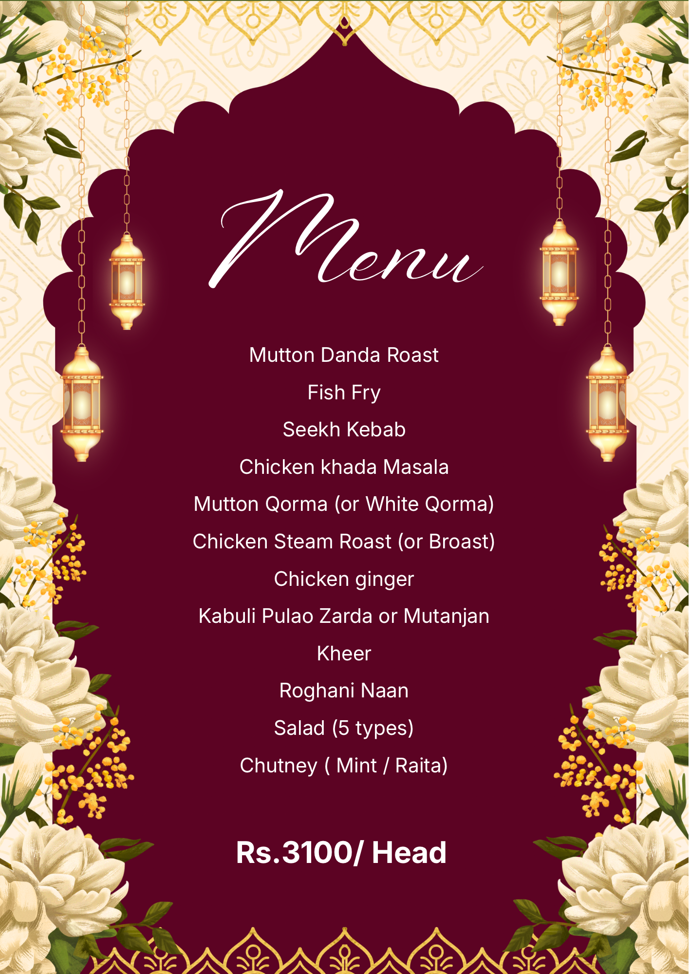 Baraat Menu 4