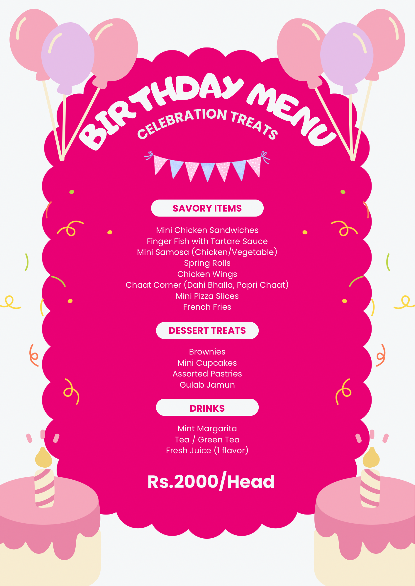 Birthday Menu 1