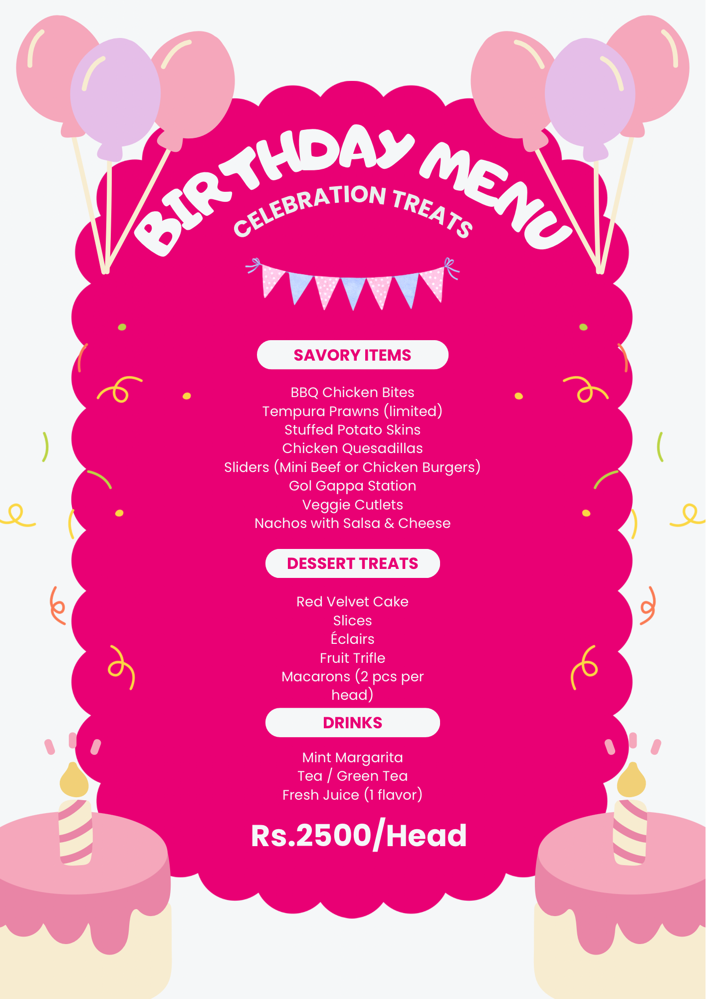 Birthday Menu 2