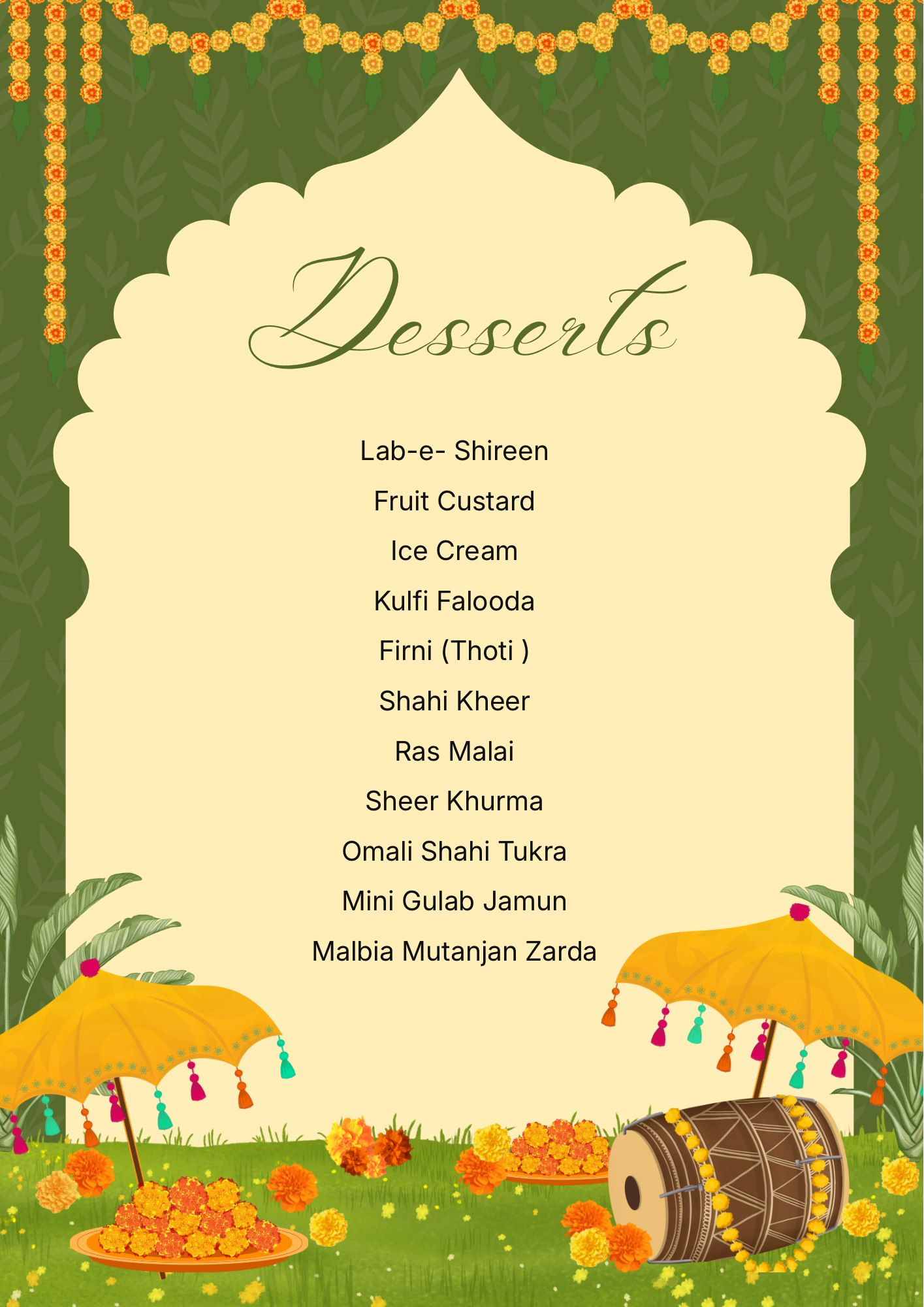 Mehandi Event Menu 4