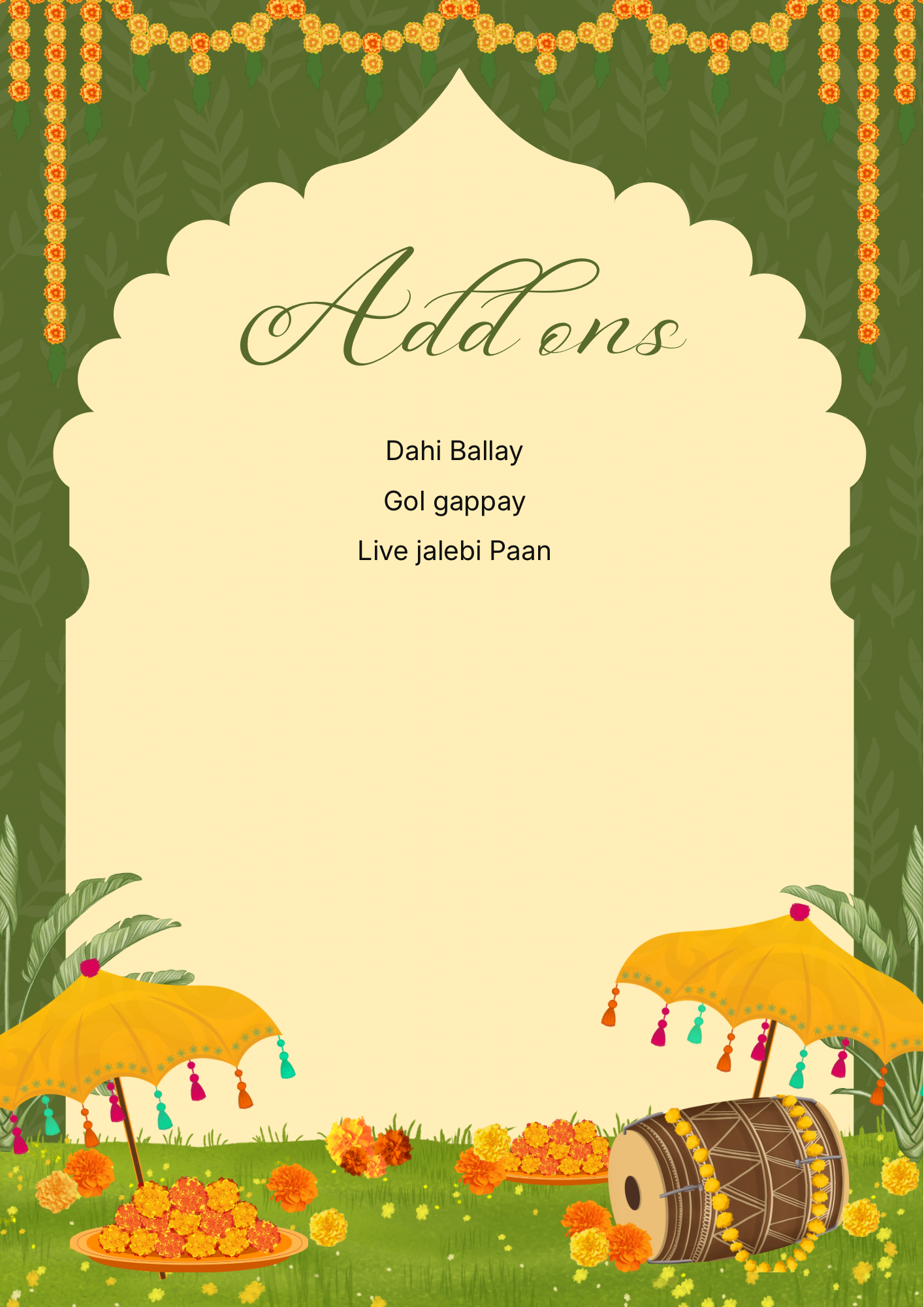 Mehandi Event Menu 6