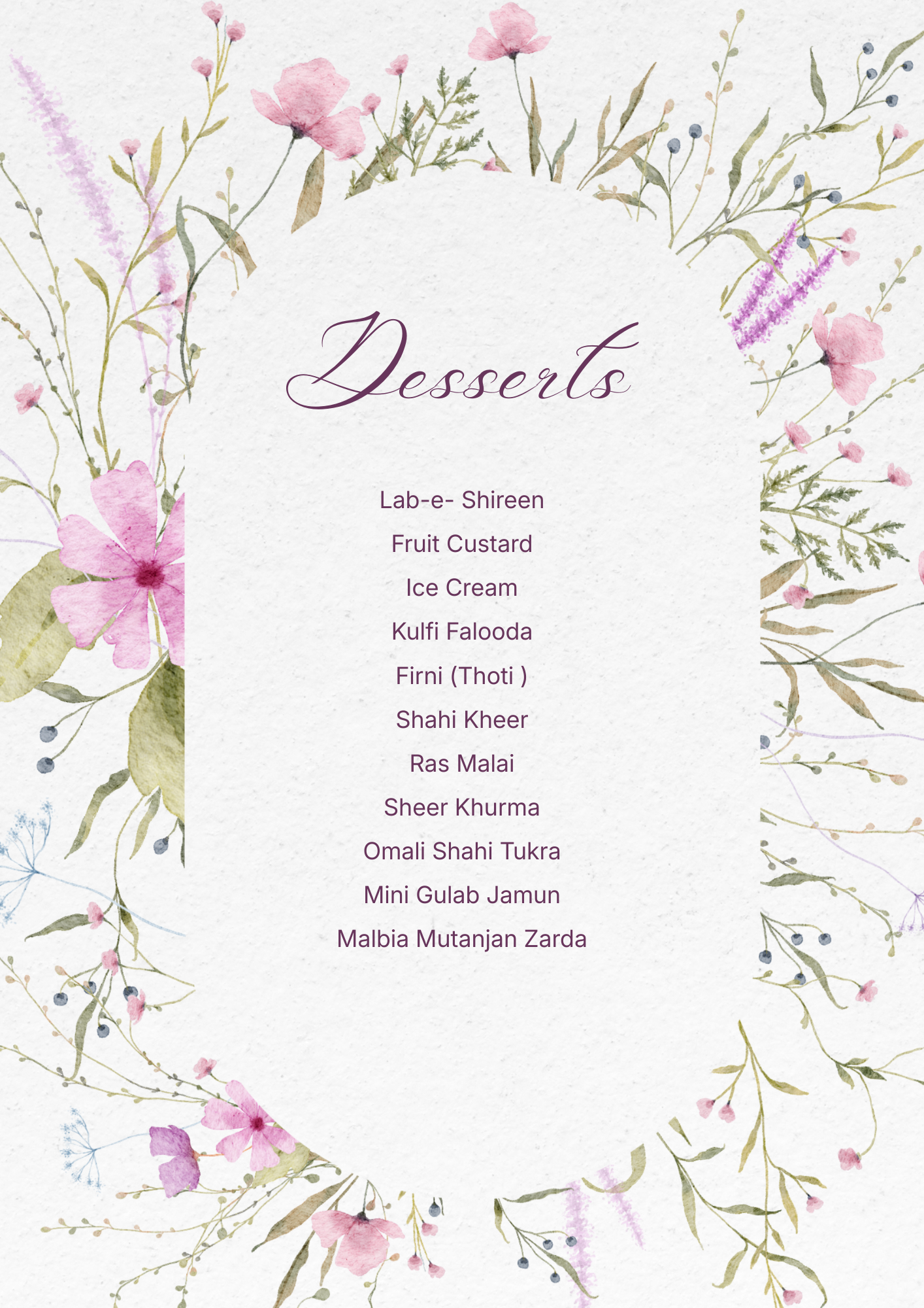 Waleema Event Menu 6